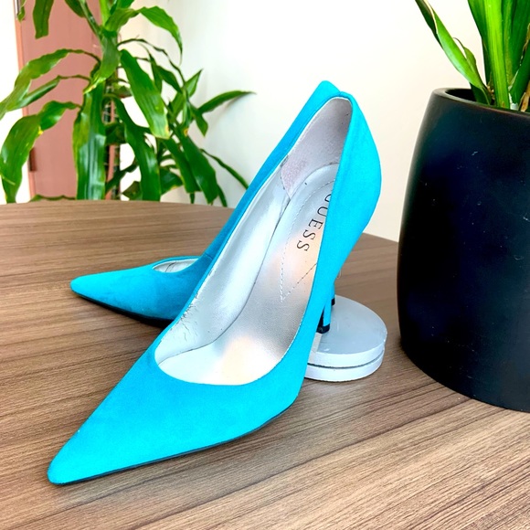HOST PICK - 4" Blue Suede Stilettos by Guess. Size 7. Excellent Condition - Picture 2 of 14